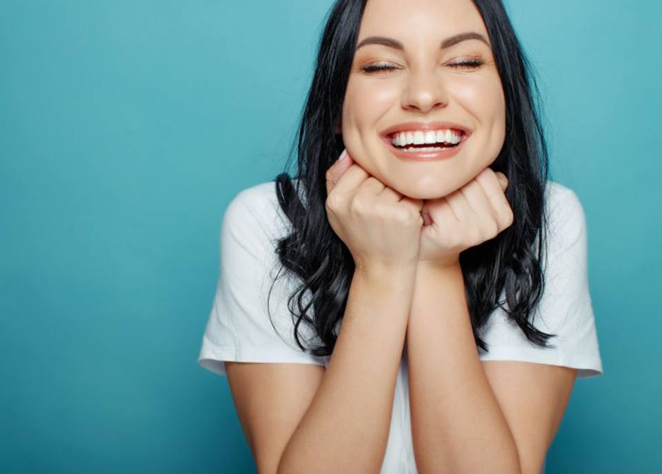Lady smiles