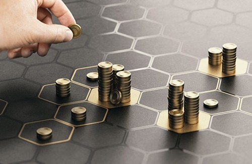 Coins arranged on hexagonal grid